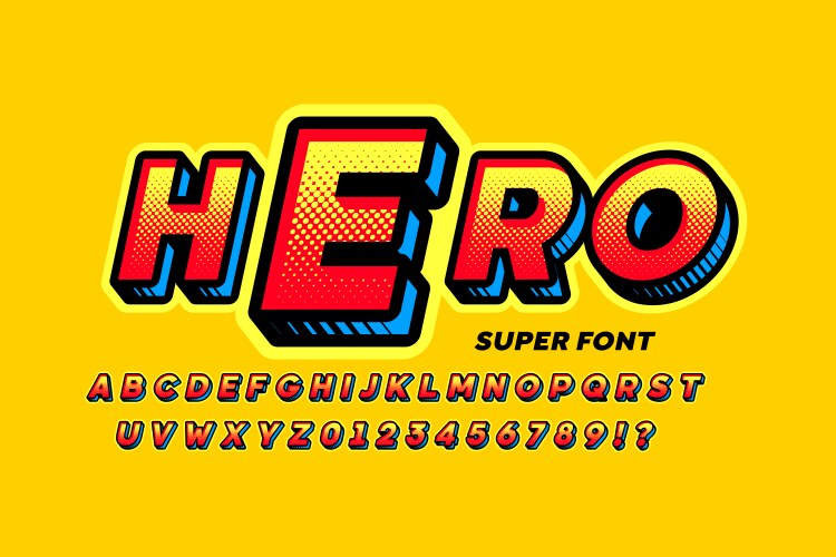 Superhero Comic Font Vector Image