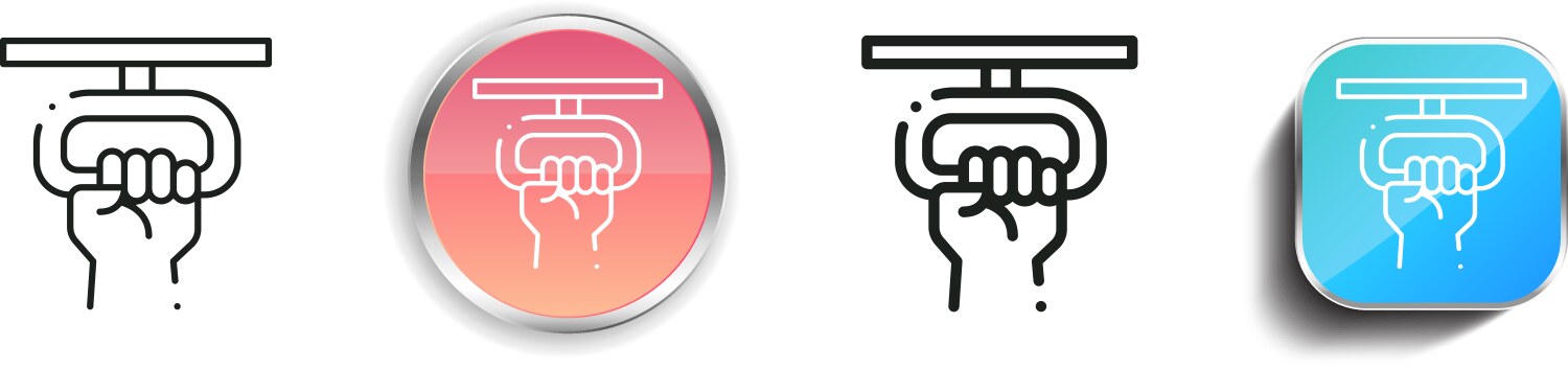 Hang icon thin linear regular and button style vector image