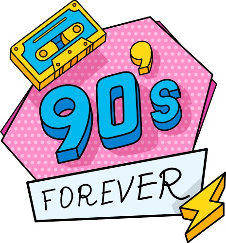 90s forever pop art groovy design poster vector