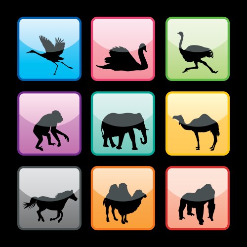 Animal Icon Set Royalty Free Vector Image - VectorStock