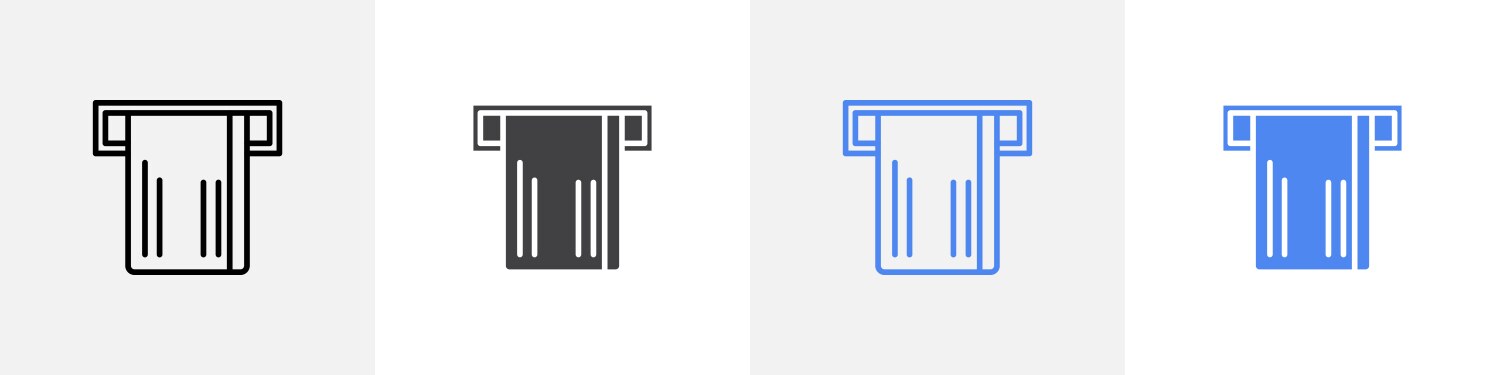 Atm insert card icon set use for web ui or app vector image