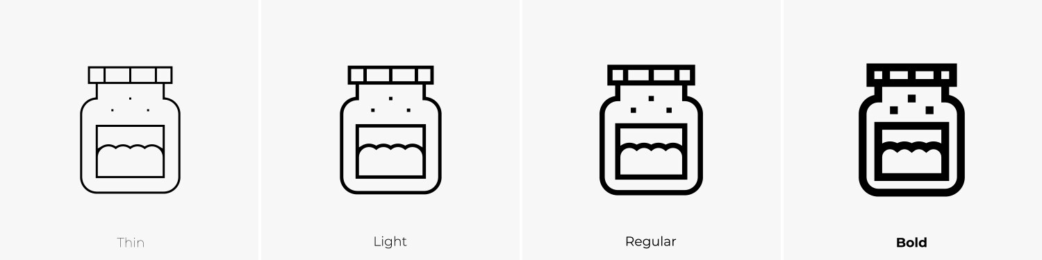 Lactobacillus icon thin light regular and bold Vector Image