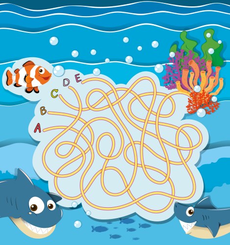 Ocean view with the cloud board blank space Vector Image