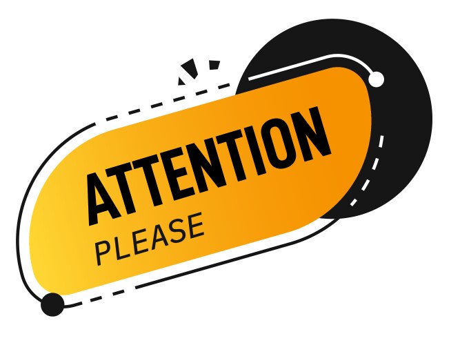 attention please banner announcement or caution vector