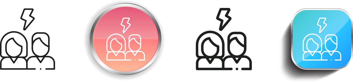 Break up icon thin linear regular and button vector image