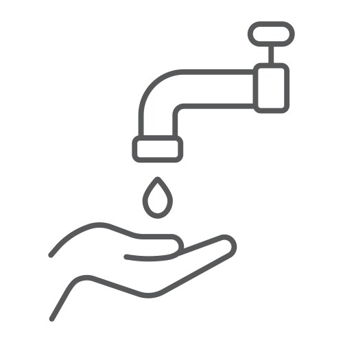 islamic wudu thin line icon arabic and prayer vector