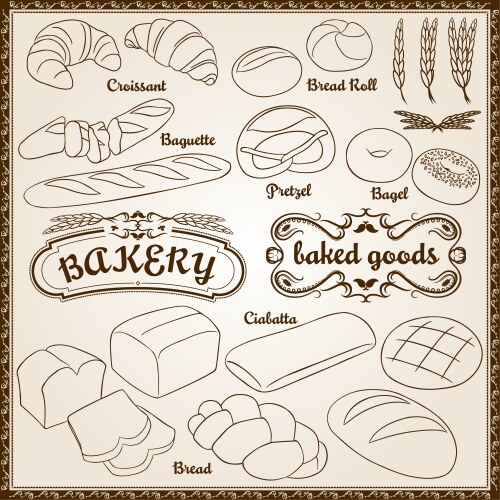 Bakery retro background Royalty Free Vector Image
