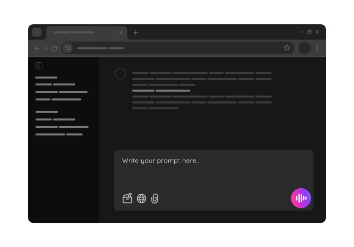User interface of ai chat bot large language model vector image