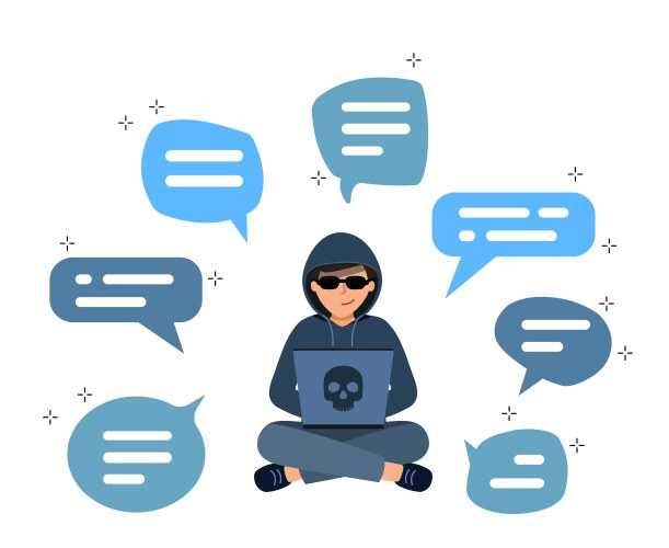 A bubble with written text hacker is sitting vector image