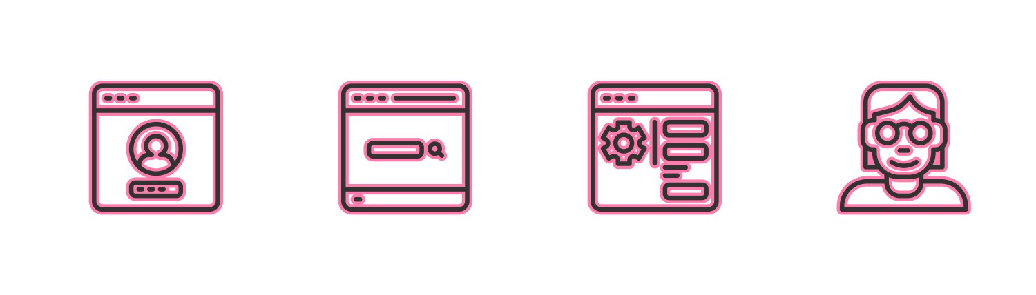 Set line create account screen browser setting vector image