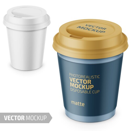 Paper take away coffee cup packaging template Vector Image
