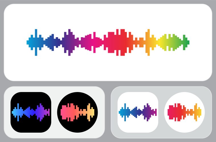 sound wave eq equalizer icons and widget design vector