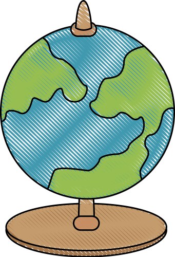 planet earth map icon image vector image