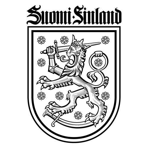 Finnish Coat of Arms - Lion & Sword Vector Image