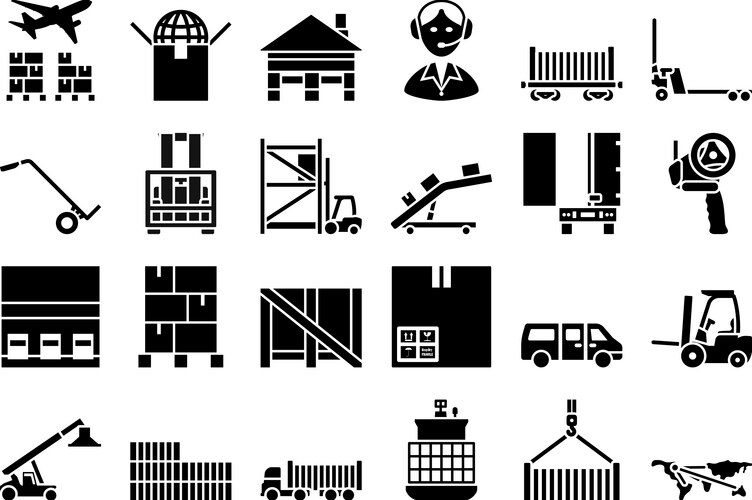 Logistics icon set graphic Royalty Free Vector Image