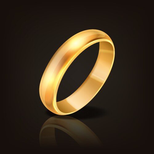 3d realistic gold metal wedding ring icon vector image