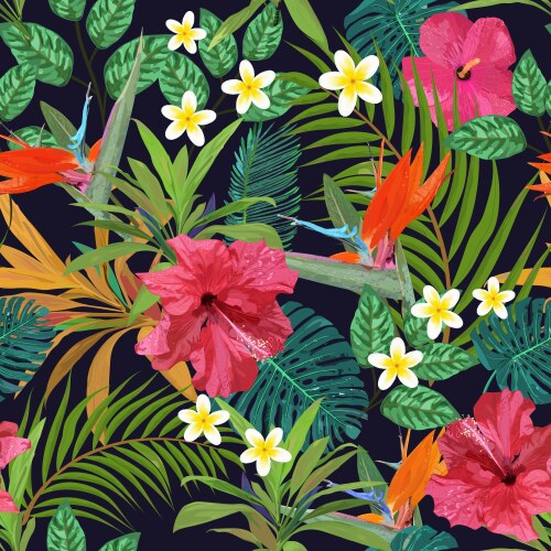 Tropical Floral Seamless Pattern Vector Image