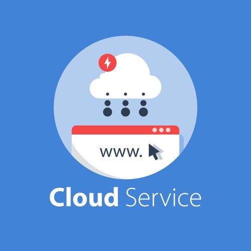 Cloud storage settings hosting icon Royalty Free Vector