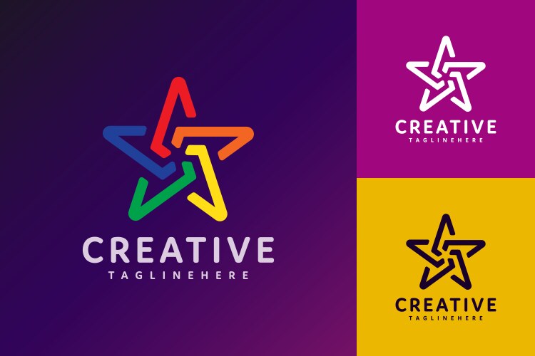 Creative star logo design Royalty Free Vector Image