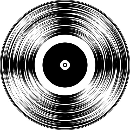 Vinyl Record Silhouette Vector Image