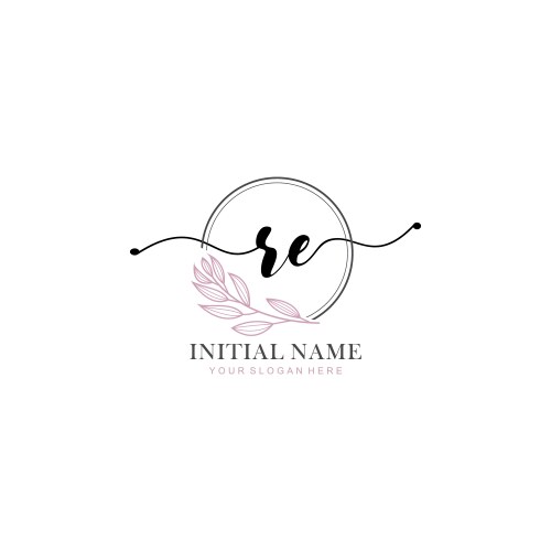 Beauty floral re initial logos for branding Vector Image