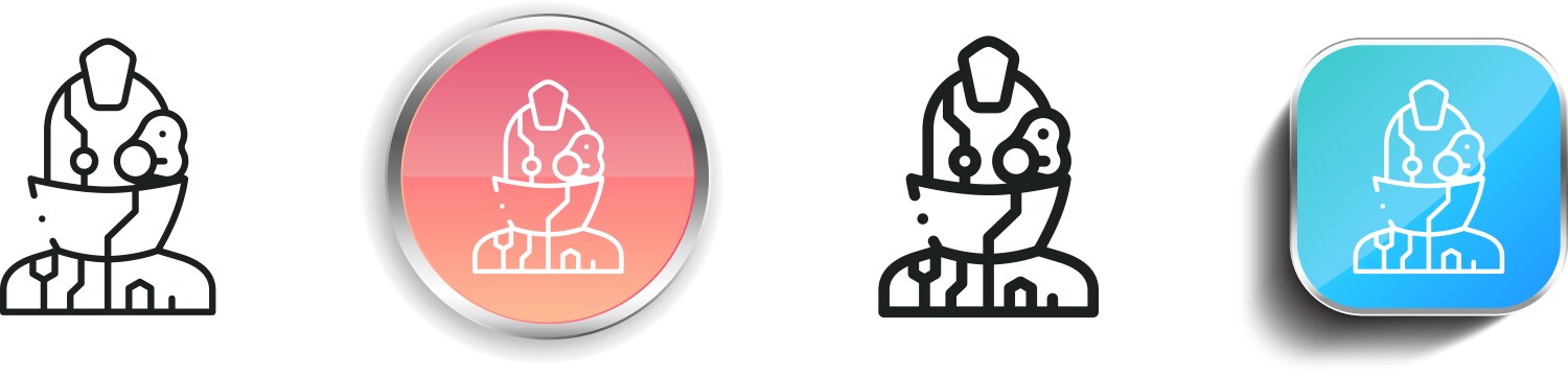 Cyberpunk icon thin linear regular and button vector image