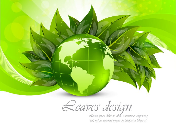 Border template with green leaves Royalty Free Vector Image