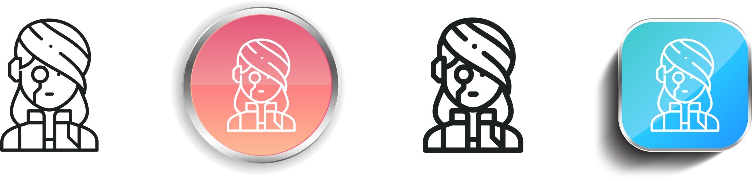 Cyberpunk icon thin linear regular and button vector image