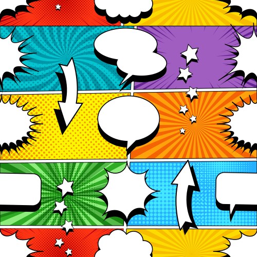 Comic page bright template Royalty Free Vector Image