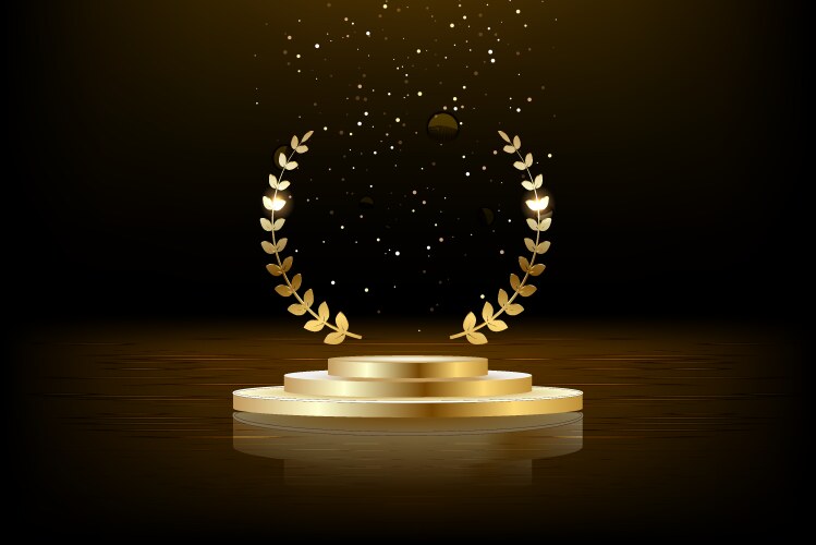 gold podium for product presentation vector