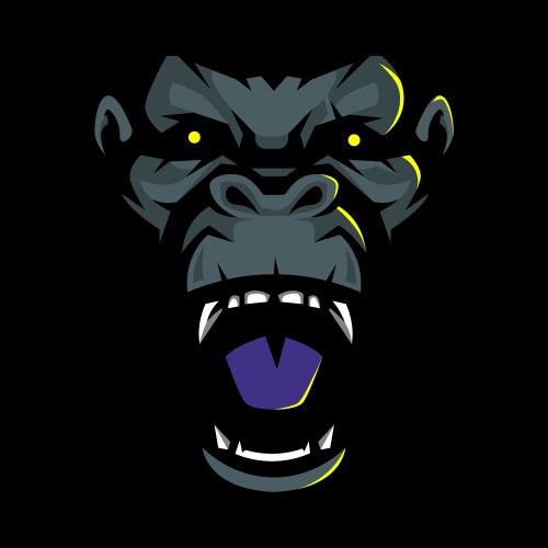 Angry gorilla symbol Royalty Free Vector Image