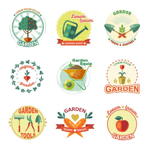 Green color farm icon set Royalty Free Vector Image