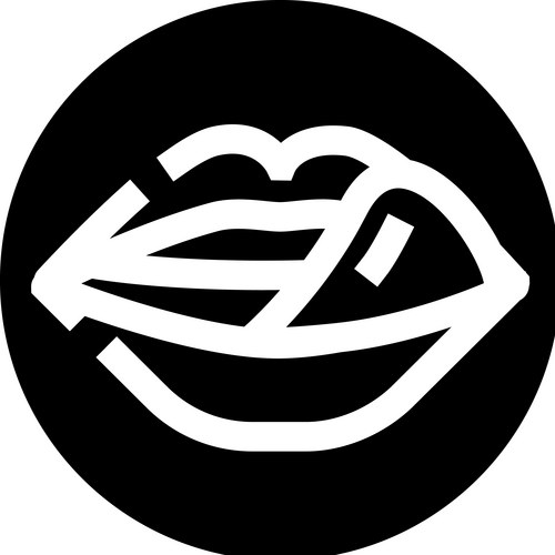 Parted Lips Minimal Logo Icon Vector Image