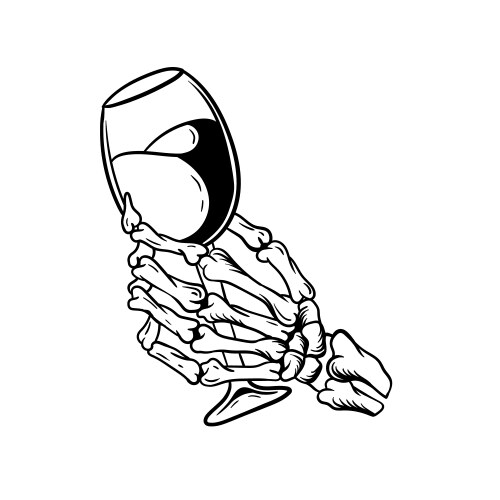Skeleton Hand with Wine Glass Vector Image