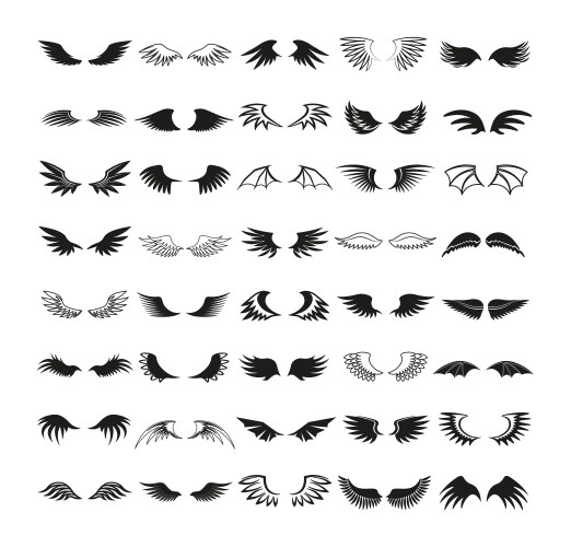 Wing Icon Collection - Dark & Fantasy Vector Image