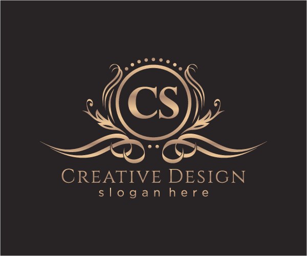 Initial cs beauty monogram and elegant logo design Vector Image