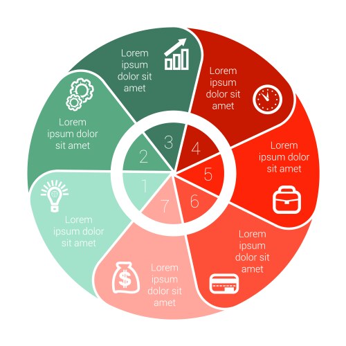 Flat style pie chart circle infographic template Vector Image