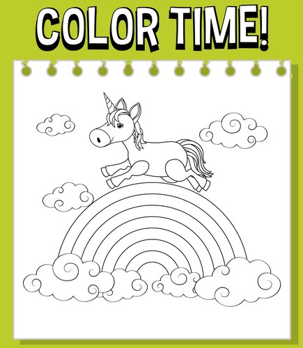 Worksheets template with color time text Vector Image