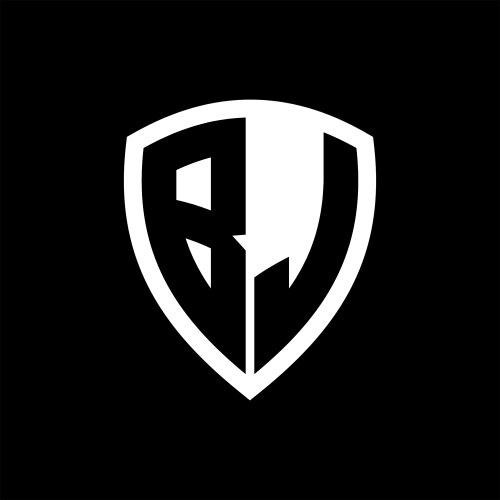 Bj letter logo with sharp triangle shield shape Vector Image