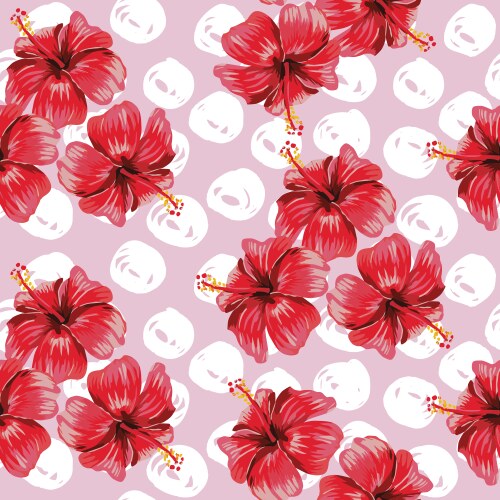Floral seamless pattern of hawaiian hibiscus Vector Image