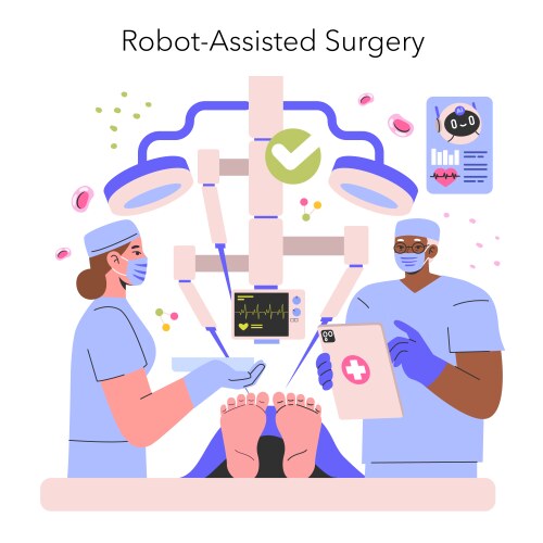Ai in medicine flat Royalty Free Vector Image - VectorStock