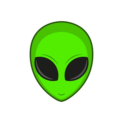 Alien head isolated white background design Vector Image