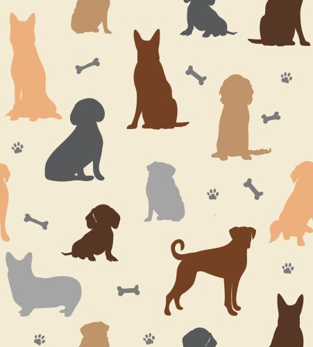 Dog Silhouettes Pattern Vector Image