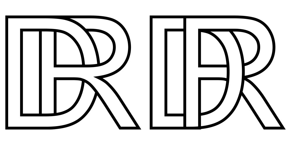 logo rd dr icon sign two interlaced letters r d vector