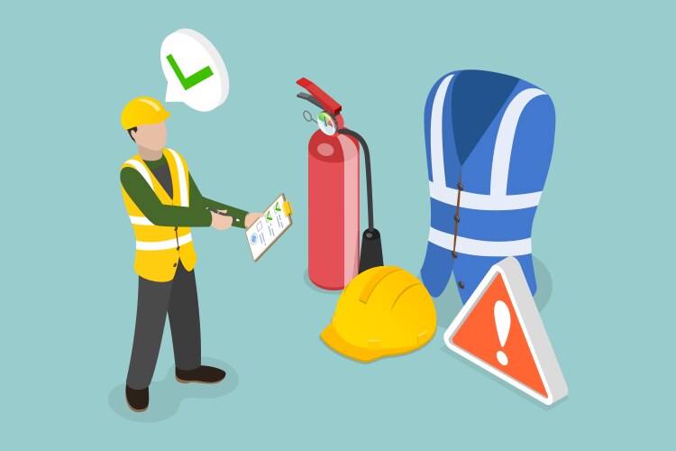 Isometric fireman under Royalty Free Vector Image