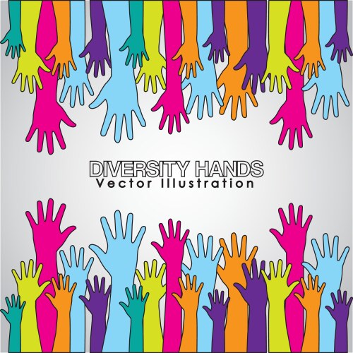 Diversity hands design vector image