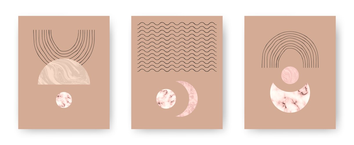 set with trendy printable cards boho vector image