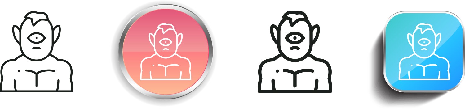 Cyclops icon thin linear regular and button style vector image