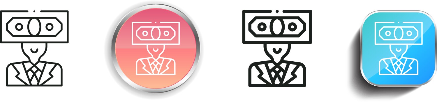 Bribery icon thin linear regular and button style vector image