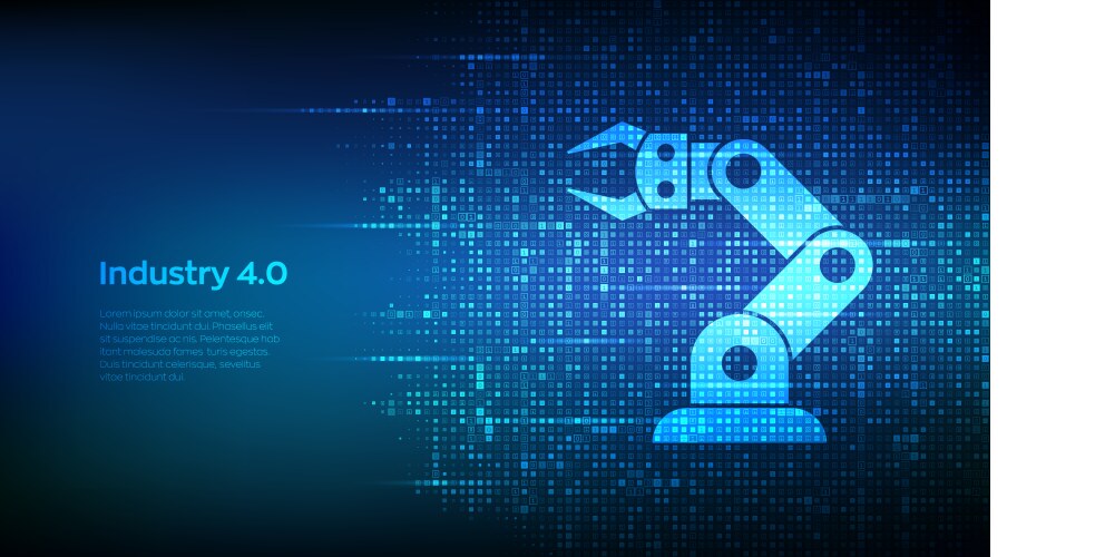 Smart industry 40 background made with binary Vector Image